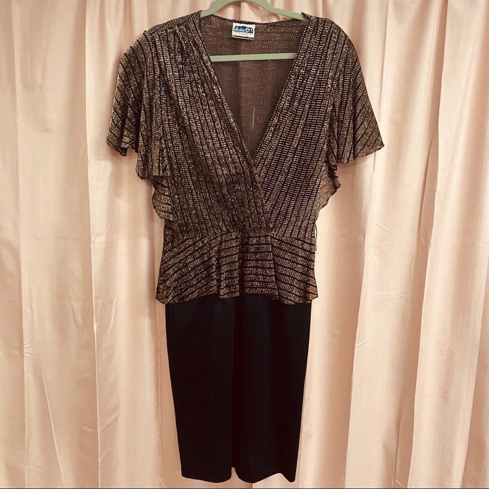 Vintage Lurex Peplum Dress by Jackie O
